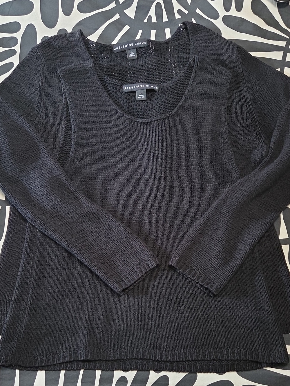 Josephine Chaus XL Black Knit Women’s Open Cardigan With Tank, L VINTAGE